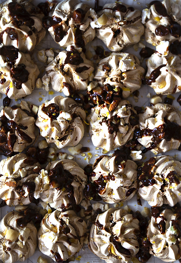 Chocolate Meringues with Nuts, Honey and Lemon aninas recipes