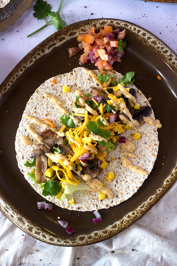 Mushroom, Cheddar and Corn Wraps Mushroom, Cheddar and Corn Wraps