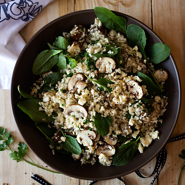 Mushroom and Spinach Cauliflower Pilau Mushroom and Spinach Cauliflower Pilau