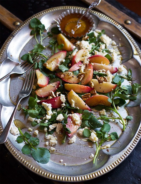 Peach, Feta and Pecan Salad with Honey aninas recipes