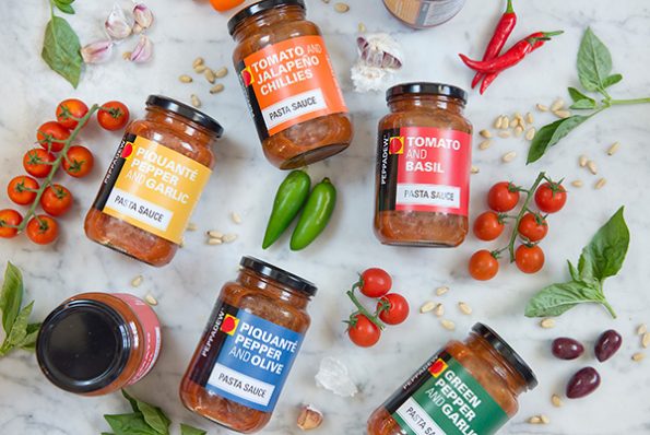 Spaghetti and Baked Lamb Meatballs with Peppadew Piquante Green Pepper and Garlic Pasta Sauce