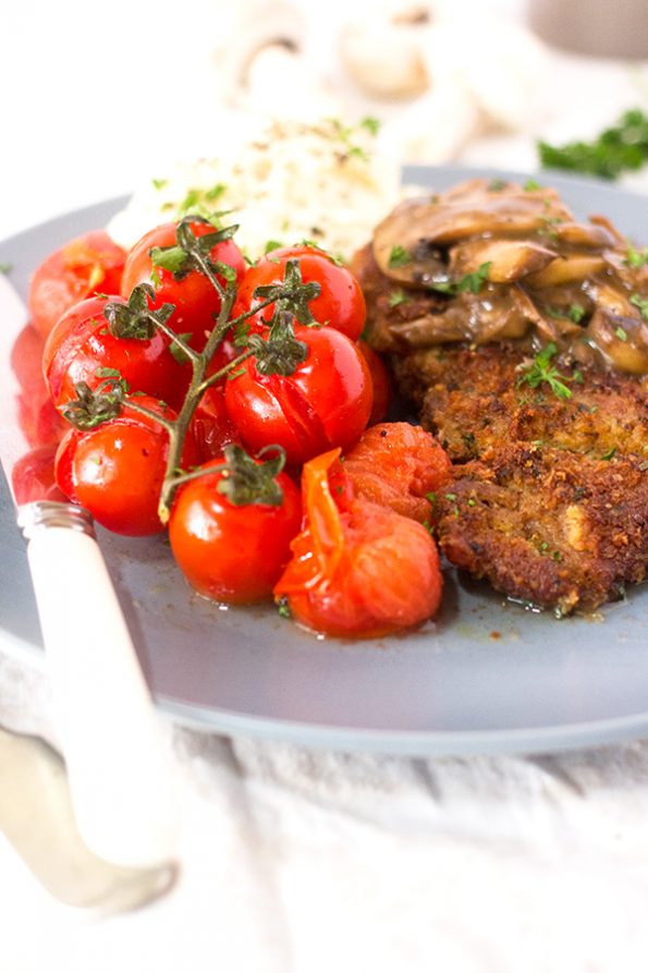 Pork Schnitzel with Mushroom Gravy