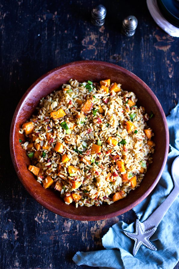 Roasted Butternut and Spinach Brown Rice Salad