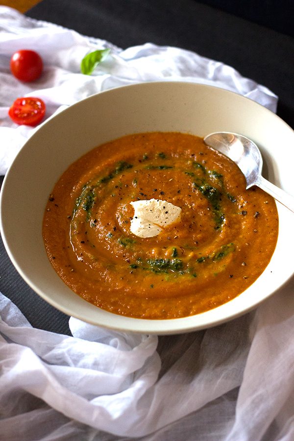 Roasted Sweet Pepper and Tomato Soup aninas recipes