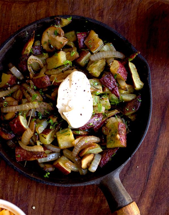 Sweet Potato, Mushroom and Onion Breakfast Hash