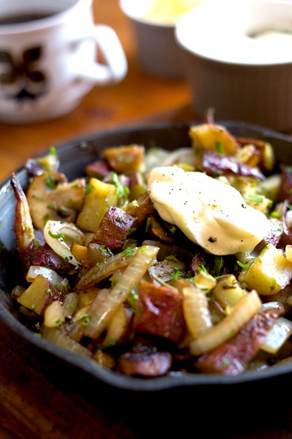 Sweet Potato, Mushroom and Onion Breakfast Hash