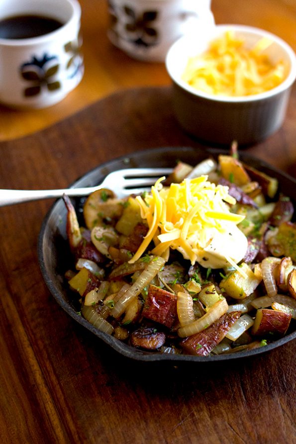 Sweet Potato, Mushroom and Onion Breakfast Hash