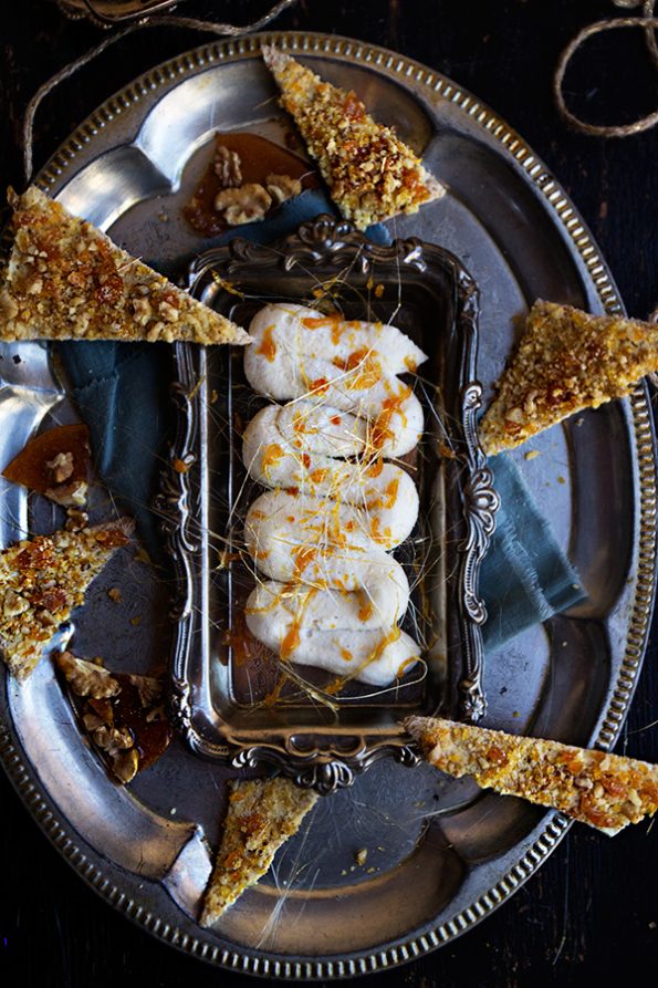 Vanilla Whipped Ricotta with Walnut Brittle Bread Wafers