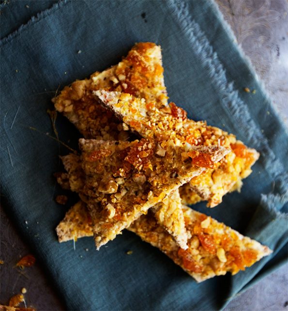 Vanilla Whipped Ricotta with Walnut Brittle Bread Wafers