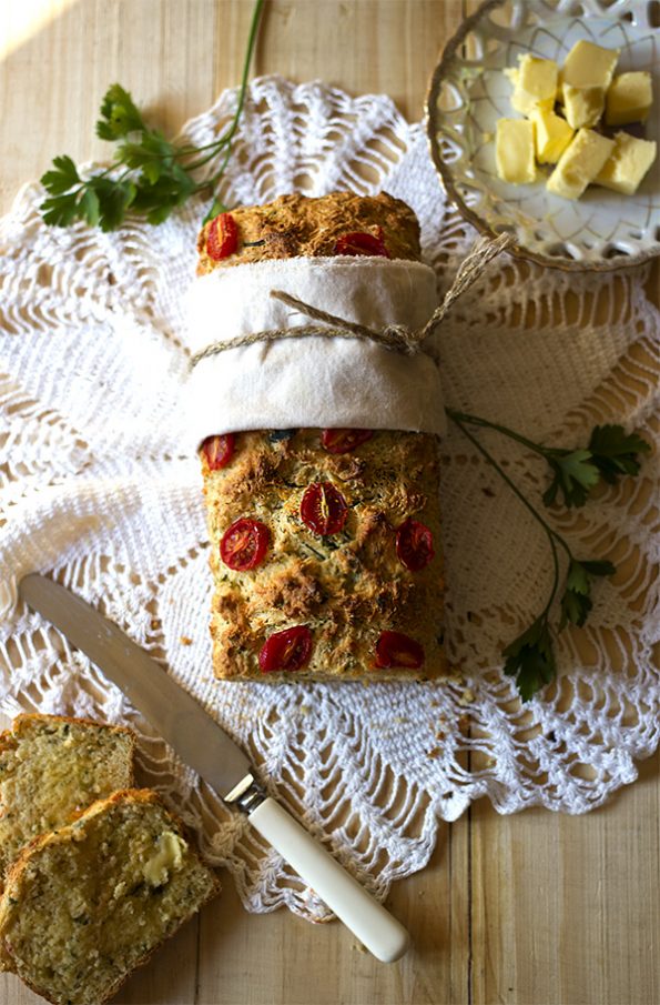 No Rise Cheese and Herb Bread