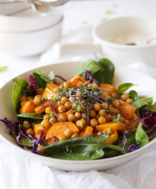 Warm Butternut, Chickpea and Spinach Salad