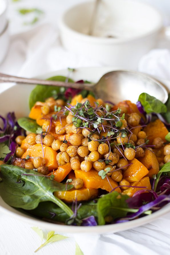 Warm Butternut, Chickpea and Spinach Salad