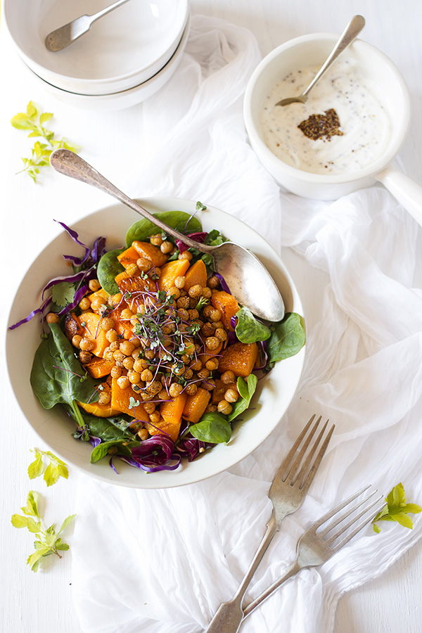 Warm Butternut, Chickpea and Spinach Salad Warm Butternut, Chickpea and Spinach Salad