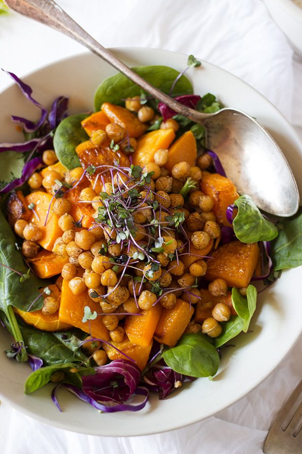 Warm Butternut, Chickpea and Spinach Salad