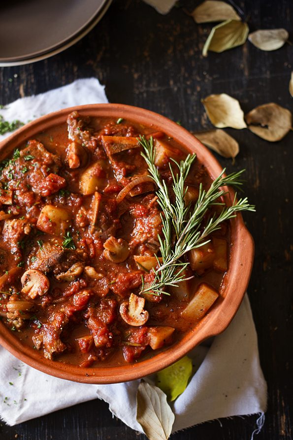 Paprika Beef, Tomato and Mushroom Stew