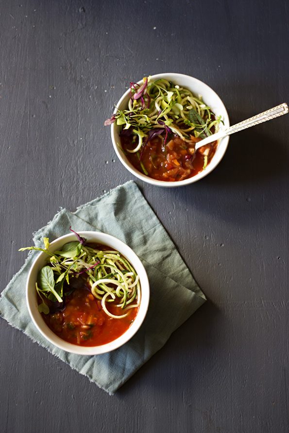 Minestrone and Zucchini Noodle Soup