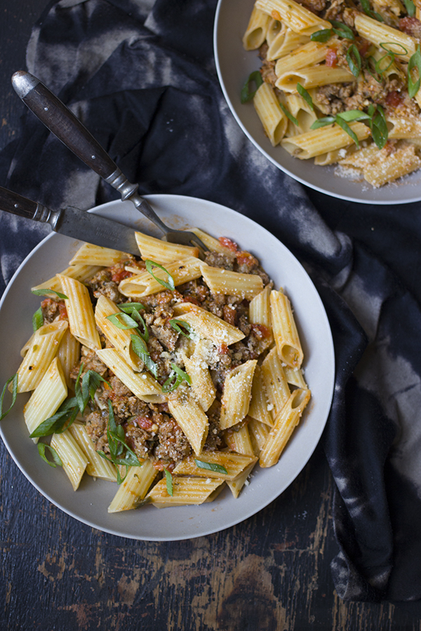 Penne and Pork Sausage Bolognese Penne and Pork Sausage Bolognese