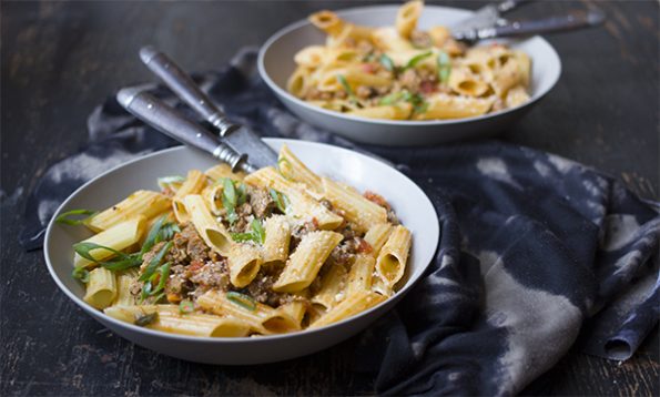 Penne and Pork Sausage Bolognese