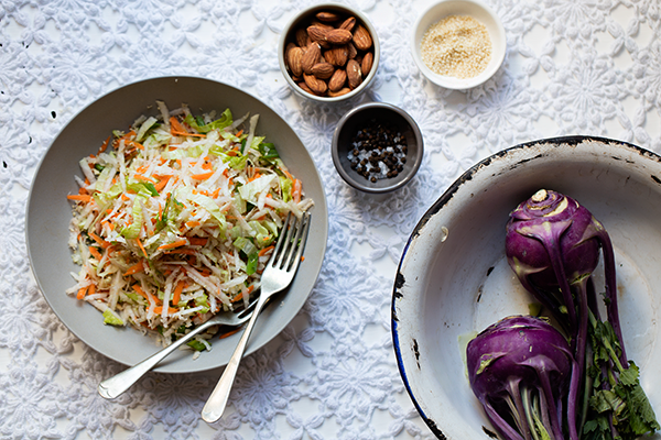 Kohlrabi, Carrot and Lettuce Slaw Kohlrabi, Carrot and Lettuce Slaw