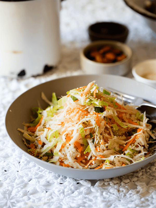 Kohlrabi, Carrot and Lettuce Slaw