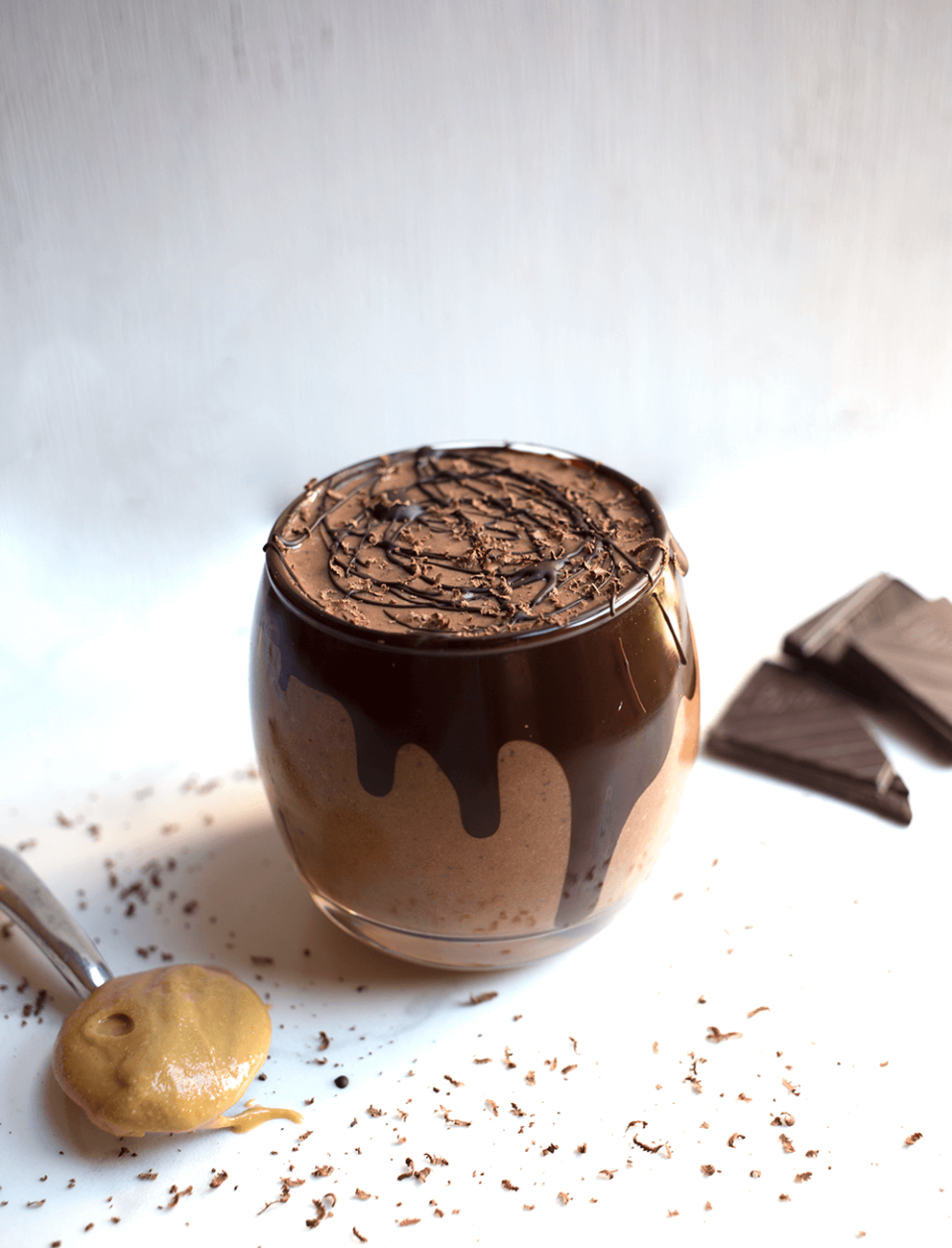 Vegan Peanut Butter and Chocolate Bomb Smoothie