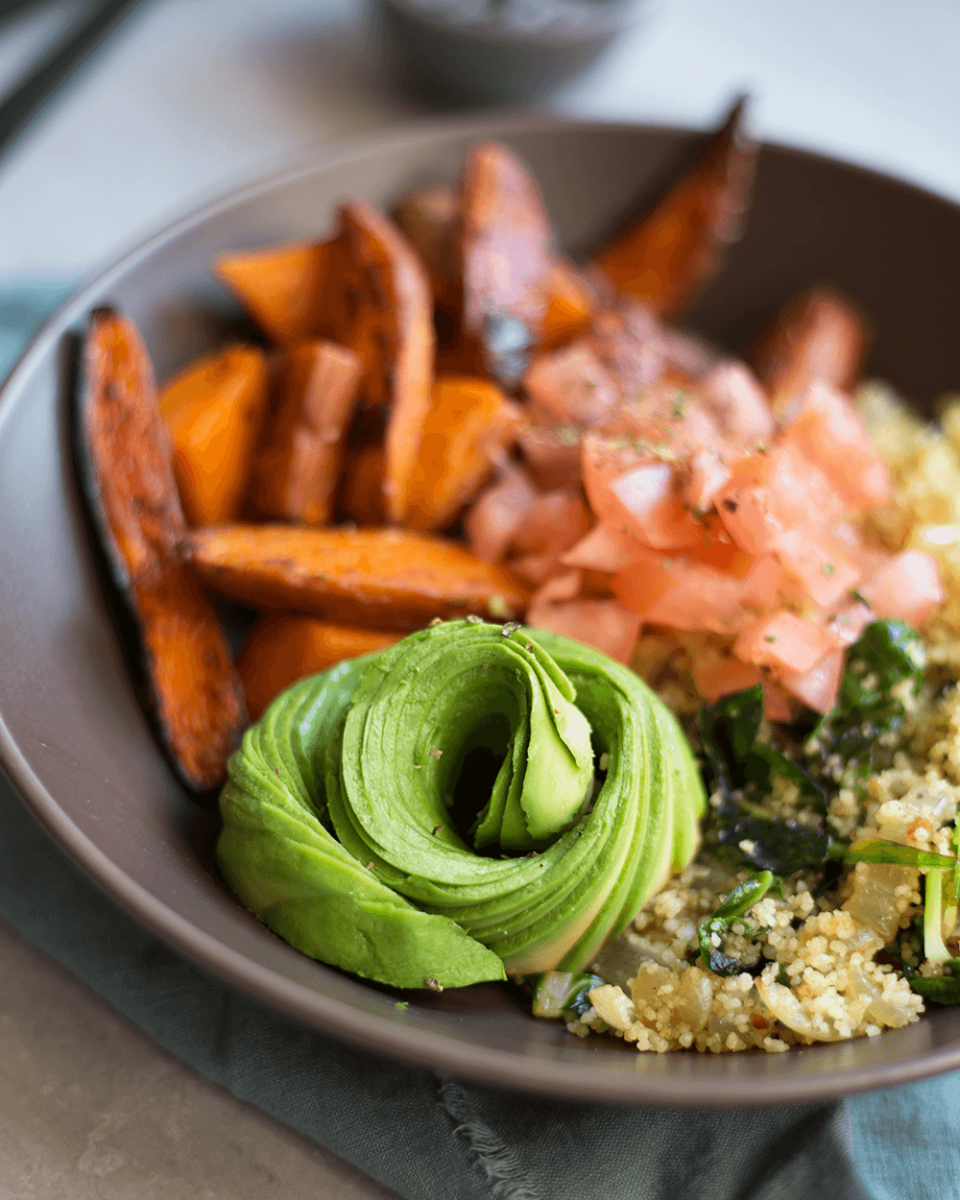 Spicy Sweet Potato and Couscous Veggie Bowl