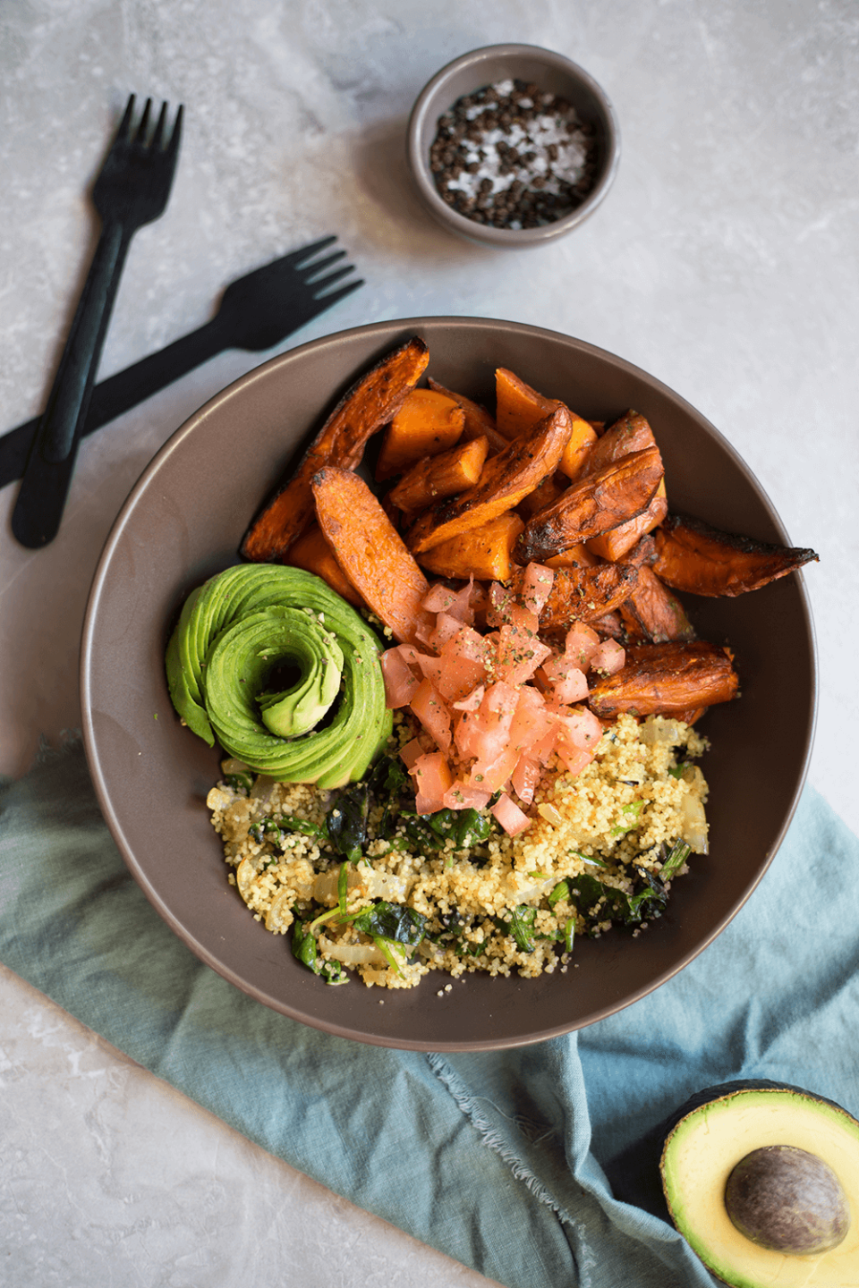 Spicy Sweet Potato and Couscous Veggie Bowl