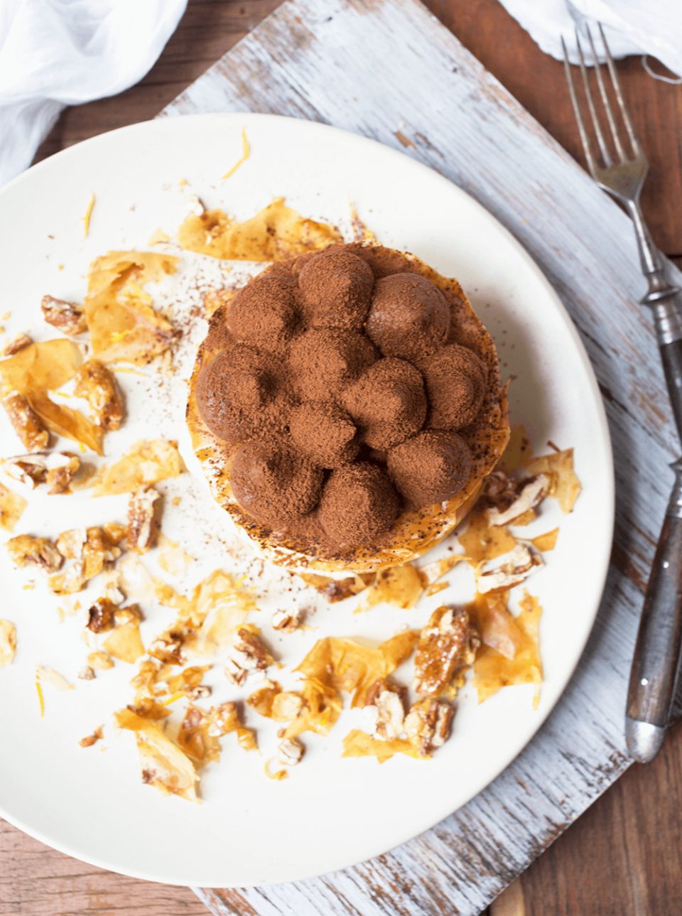 Vegan Choc Mousse and Citrus Cream Phyllo Stack Vegan Choc Mousse and Citrus Cream Phyllo Stack