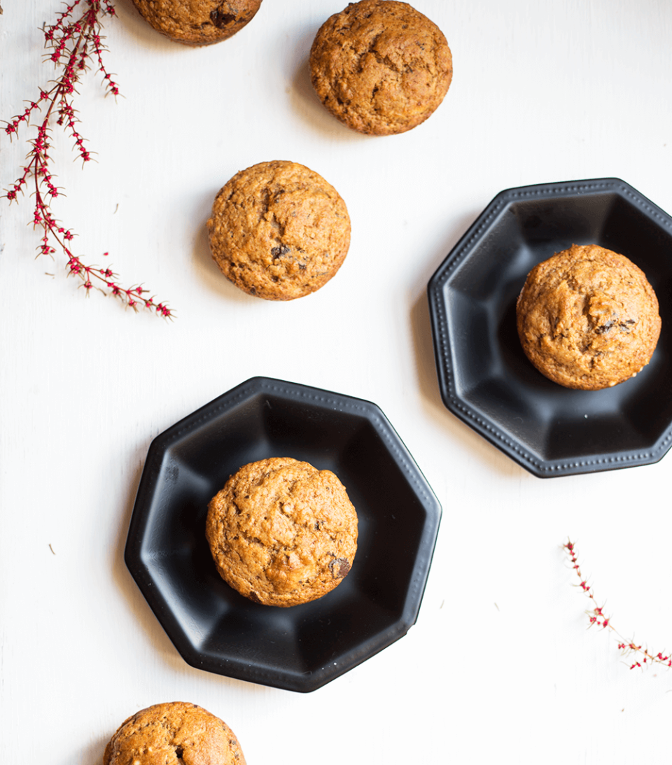 Vegan Banana Choc Chip Muffins Vegan Banana Choc Chip Muffins