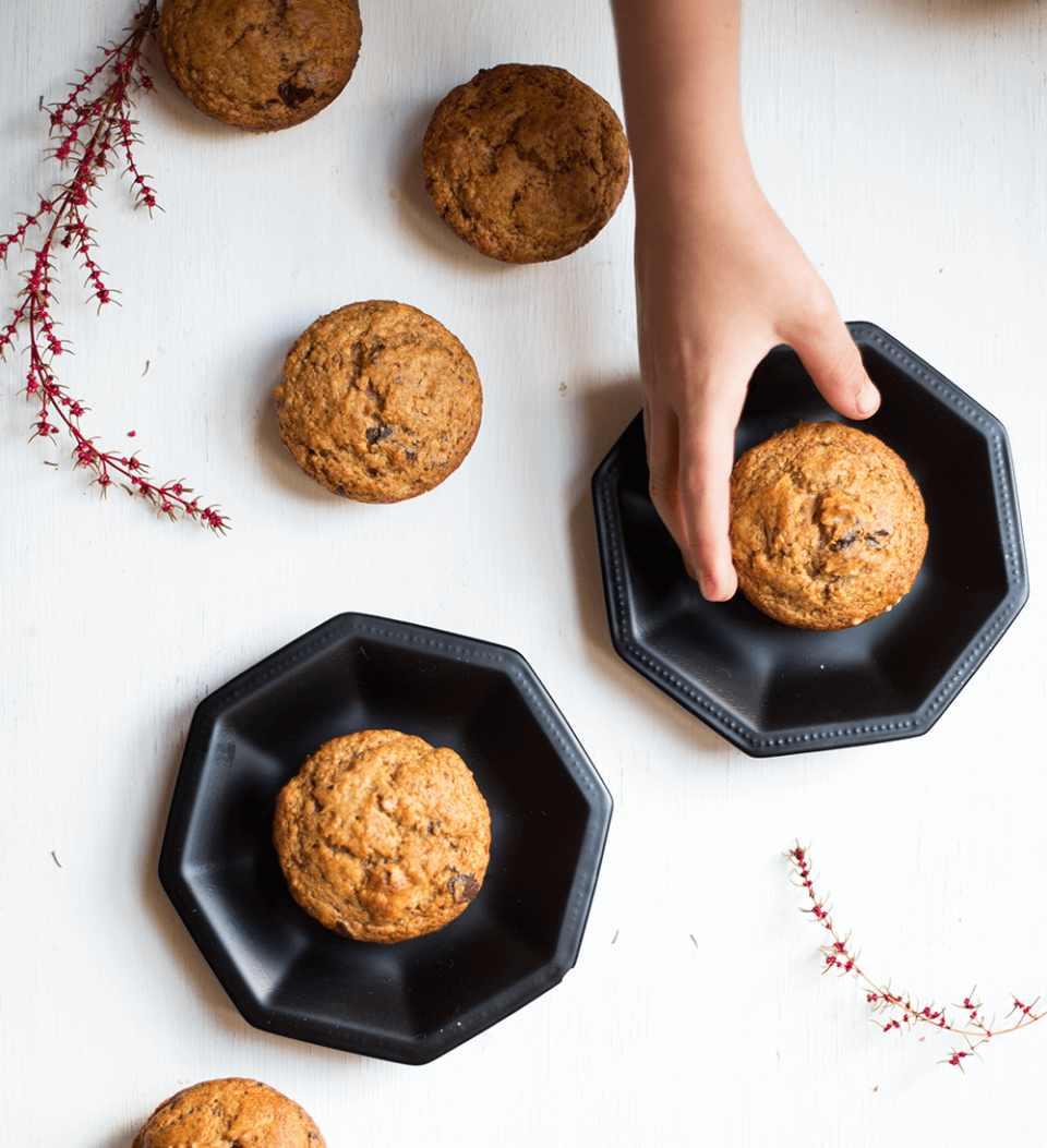 Vegan Choc Chip Banana Muffins