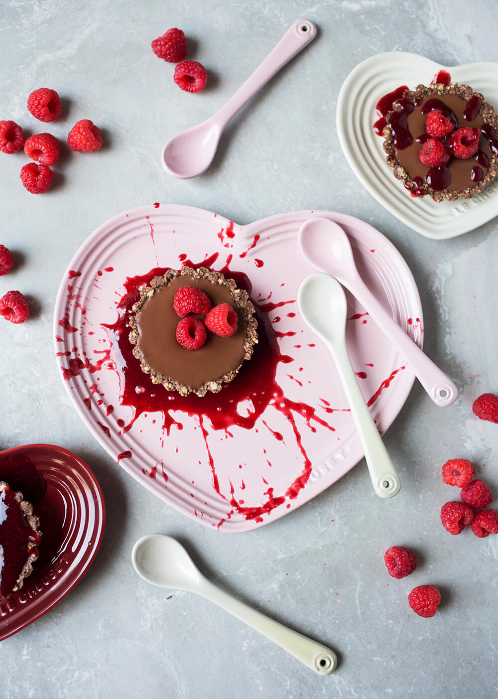 Vegan Choc Ganache Tarts with Berry Compote