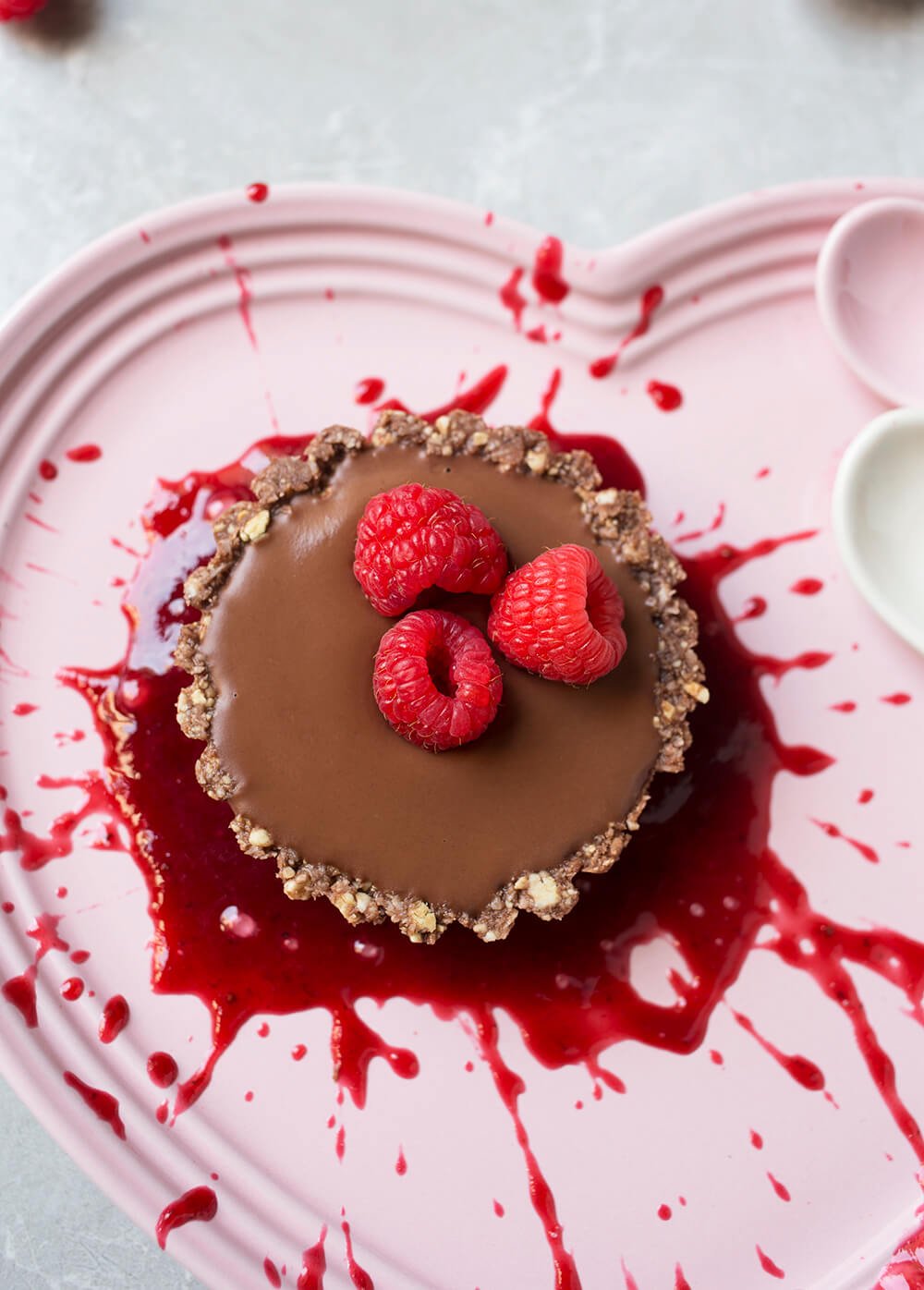Vegan Choc Ganache Tarts with Berry Compote