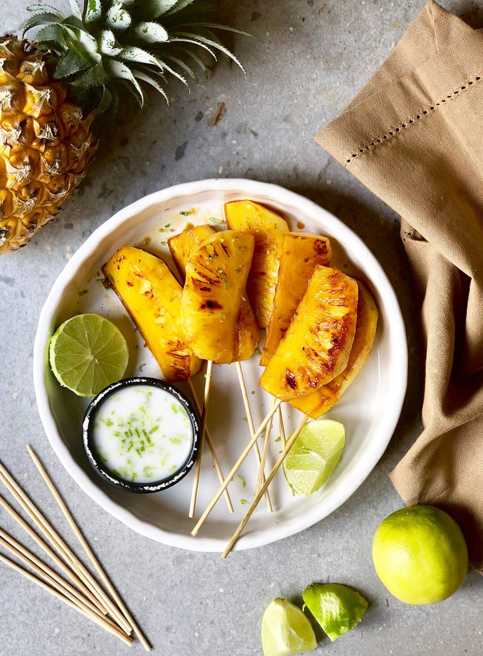 Grilled Pineapple with Lime Coconut Cream Grilled Pineapple with Lime Coconut Cream