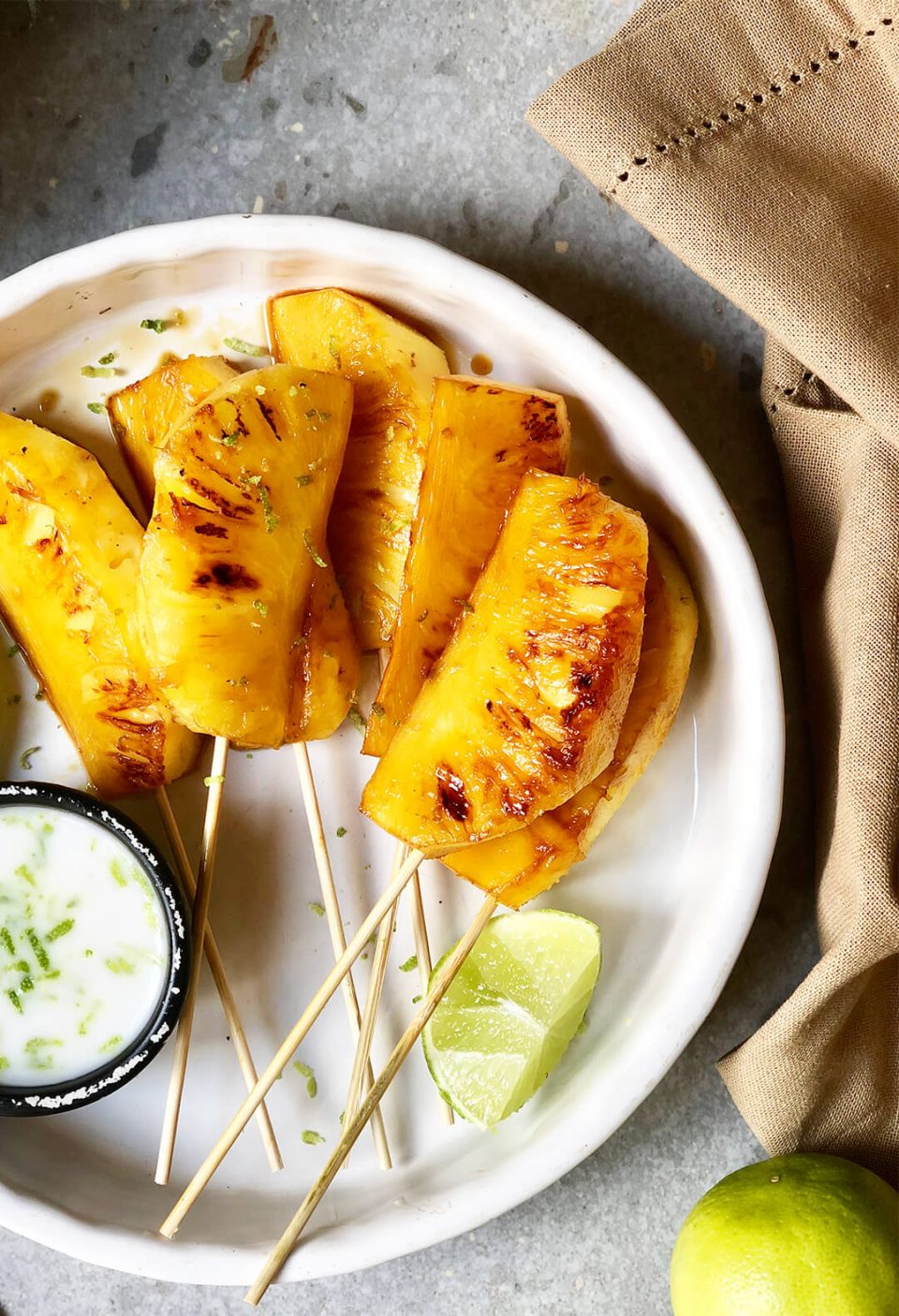 Grilled Pineapple with Lime Coconut Cream Grilled Pineapple with Lime Coconut Cream