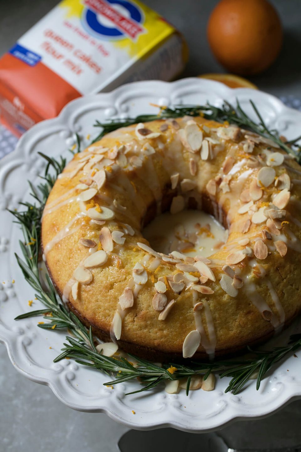 Orange and Rosemary Bundt Cake with Snowflake Orange and Rosemary Bundt Cake with Snowflake