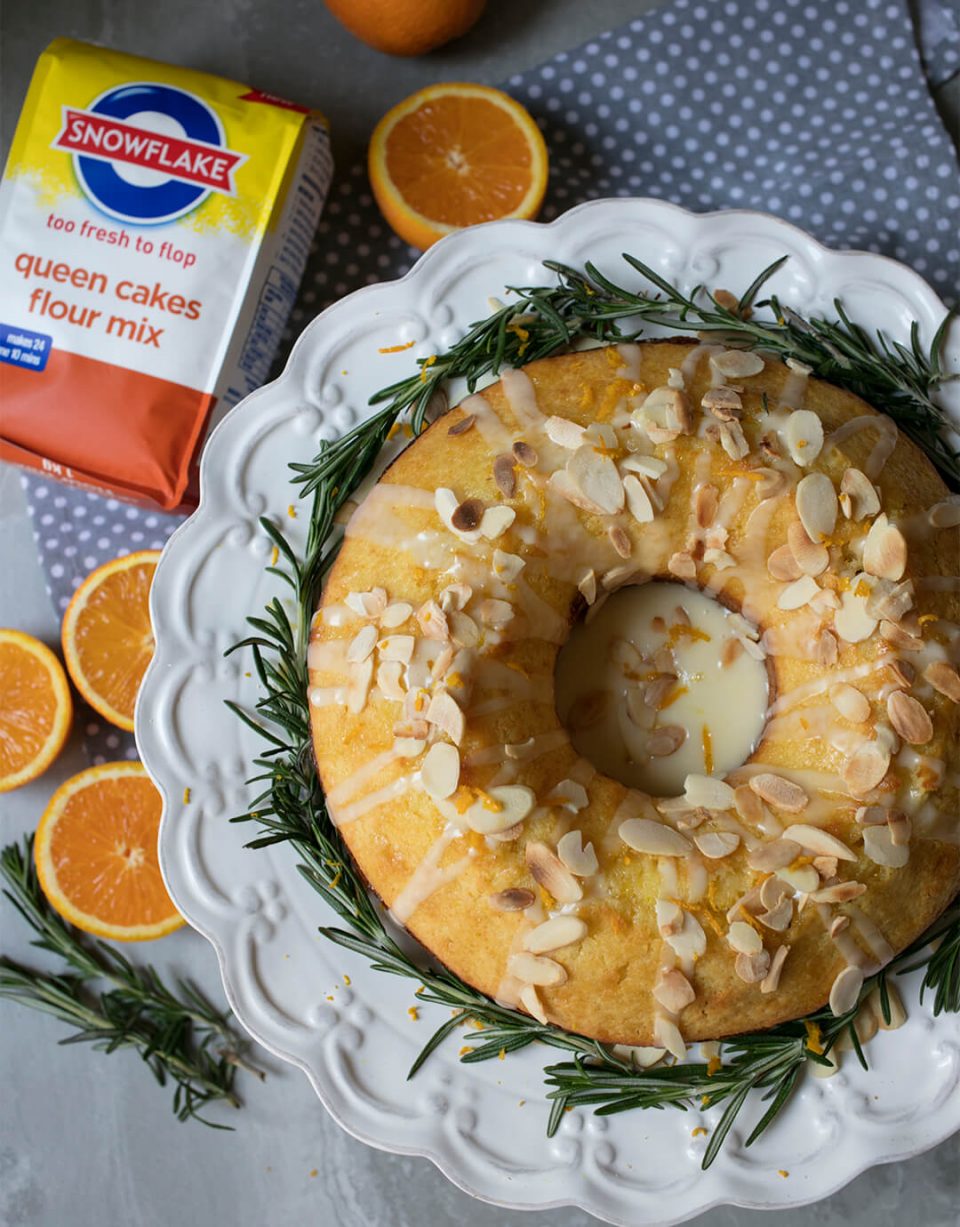 Orange and Rosemary Bundt Cake with Snowflake Orange and Rosemary Bundt Cake with Snowflake