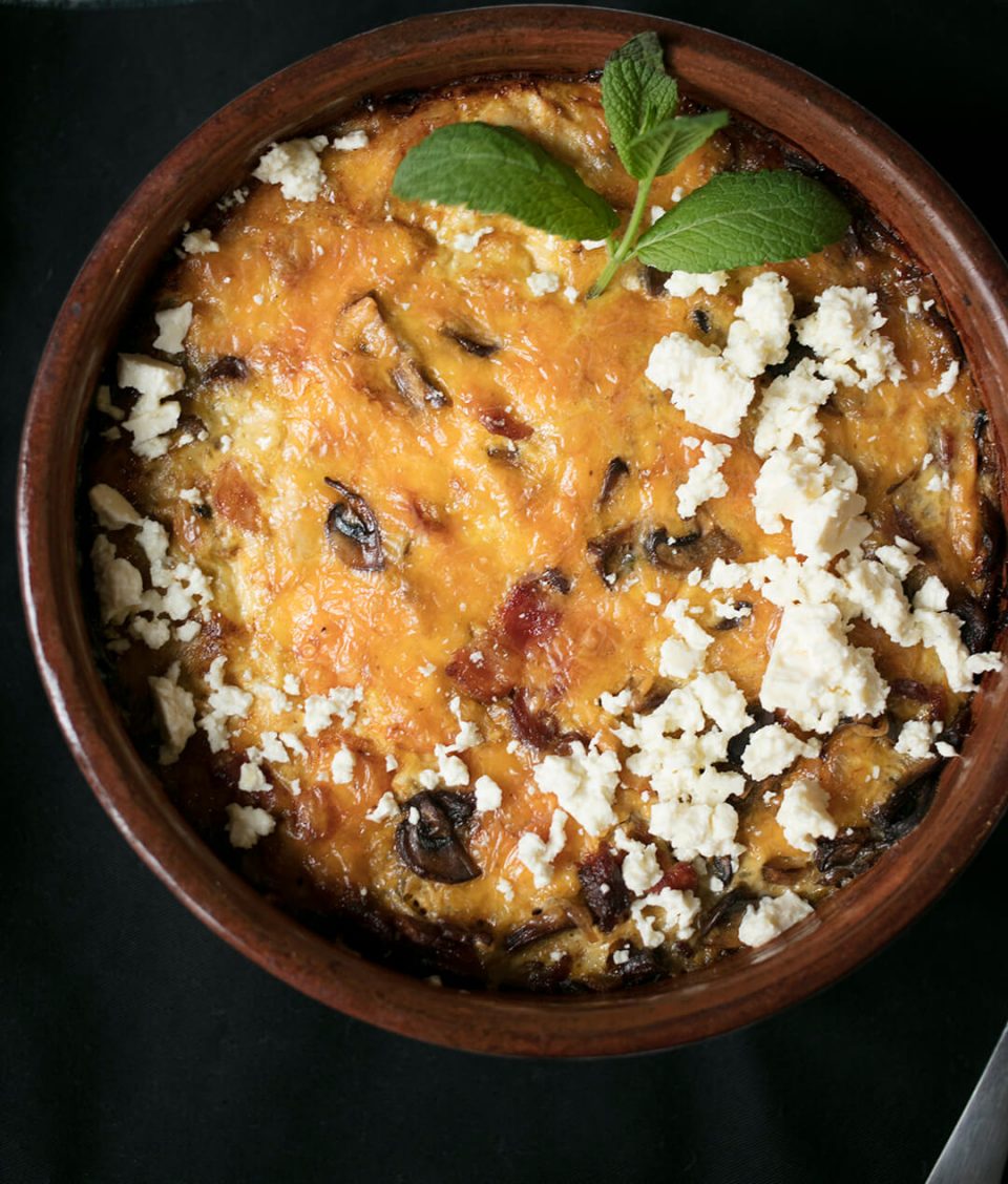 Crustless Chicken, Bacon and Mushroom Quiche Crustless Chicken, Bacon and Mushroom Quiche