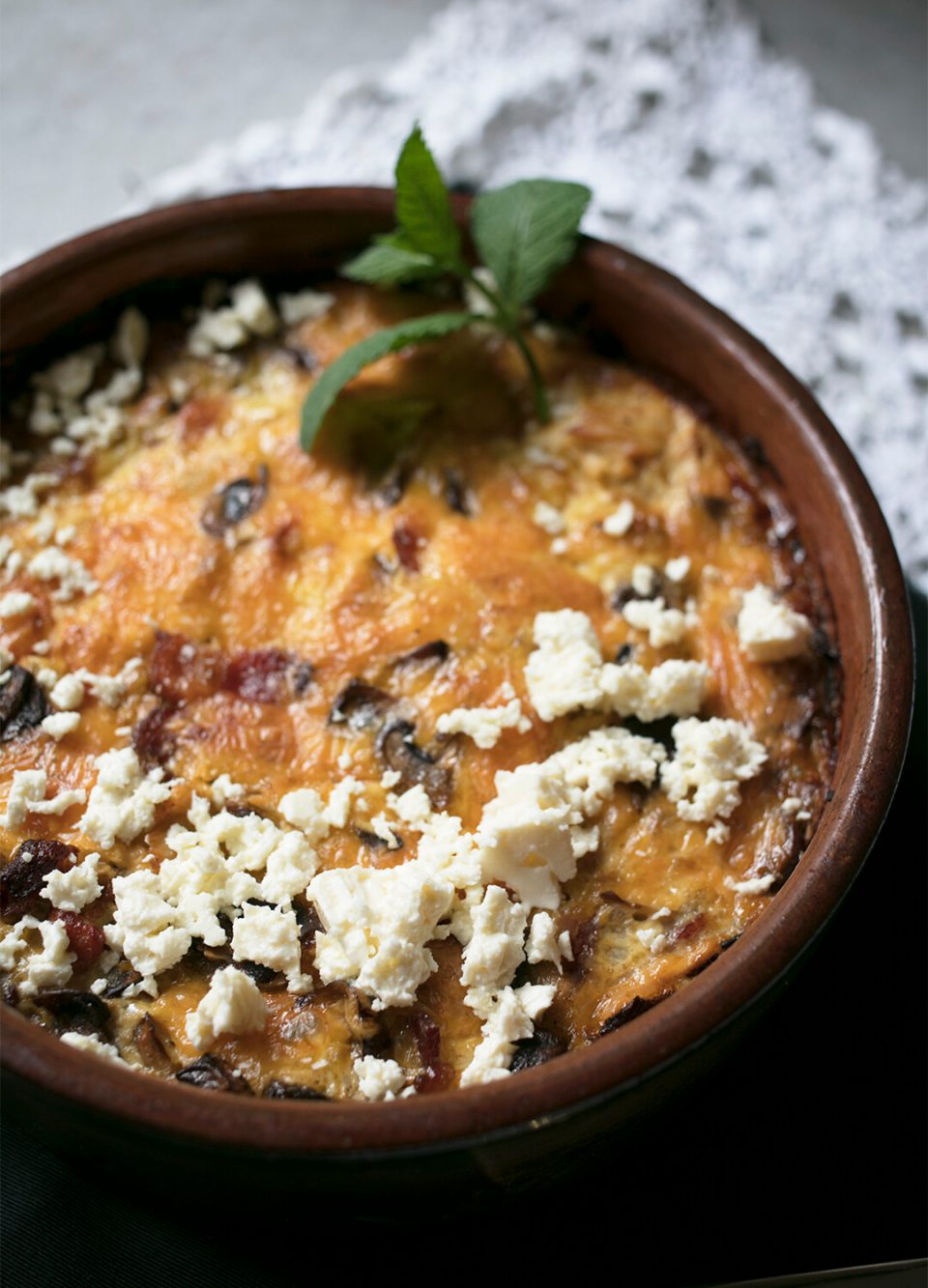 Crustless Chicken, Bacon and Mushroom Quiche Crustless Chicken, Bacon and Mushroom Quiche