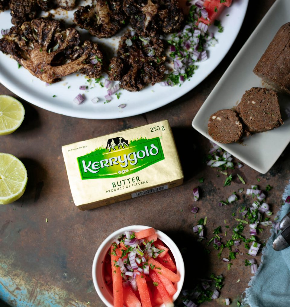 Jerk Buttered Cauliflower with Watermelon Salad Jerk Buttered Cauliflower with Watermelon Salad