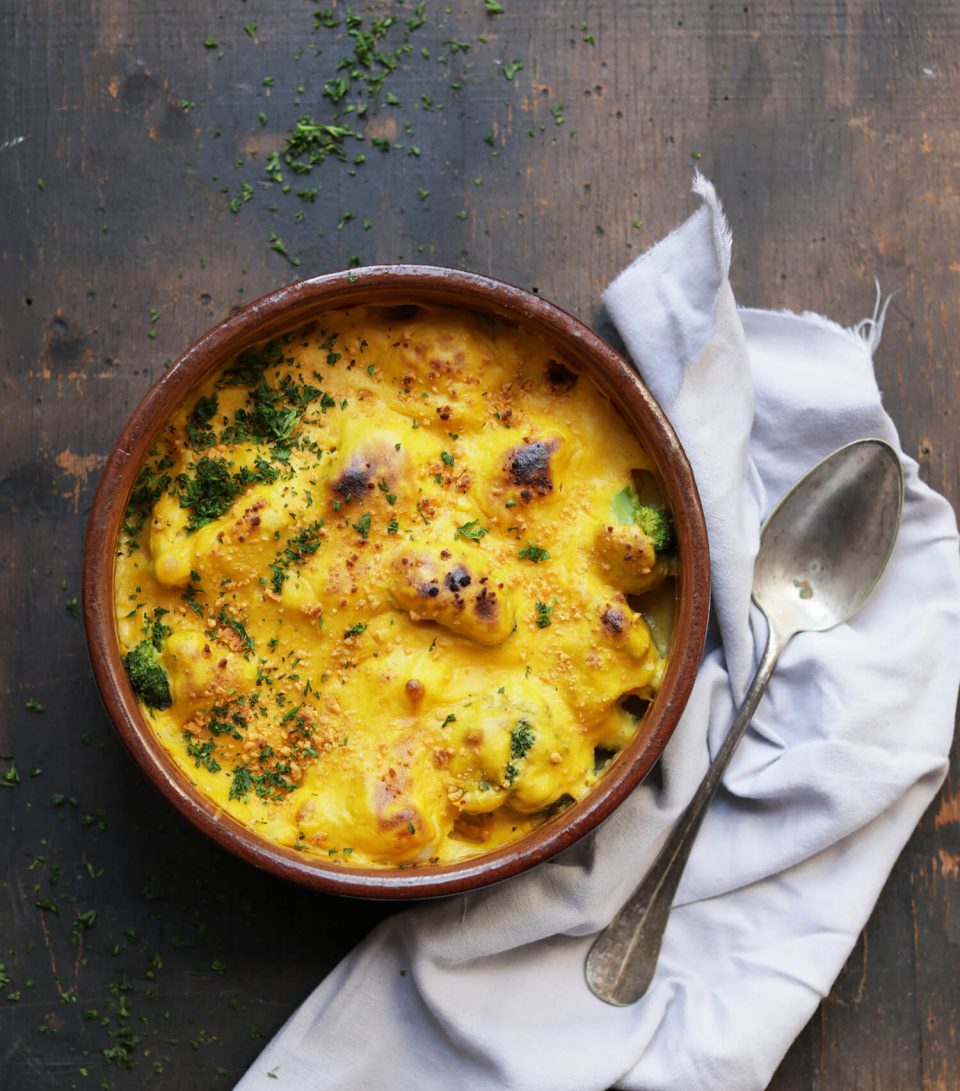 Vegan Cauliflower and Broccoli Cheese Bake Vegan Cauliflower and Broccoli Cheese Bake