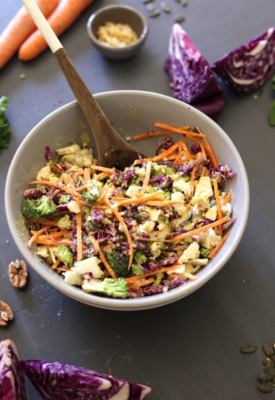 Raw Veggie Crunch Salad