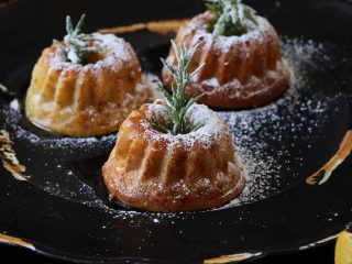 Olive Oil and Honey Cakes with Citrus and Rosemary Drizzle