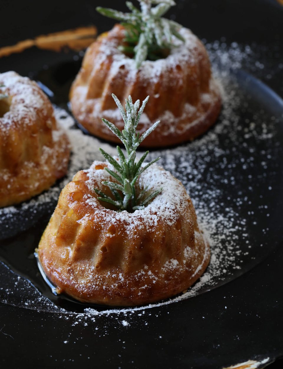 Olive Oil and Honey Cakes with Citrus and Rosemary Drizzle Olive Oil and Honey Cakes with Citrus and Rosemary Drizzle