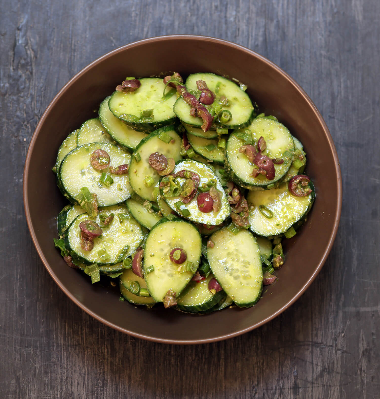Cucumber, Olive and Pesto Salad aninas recipes