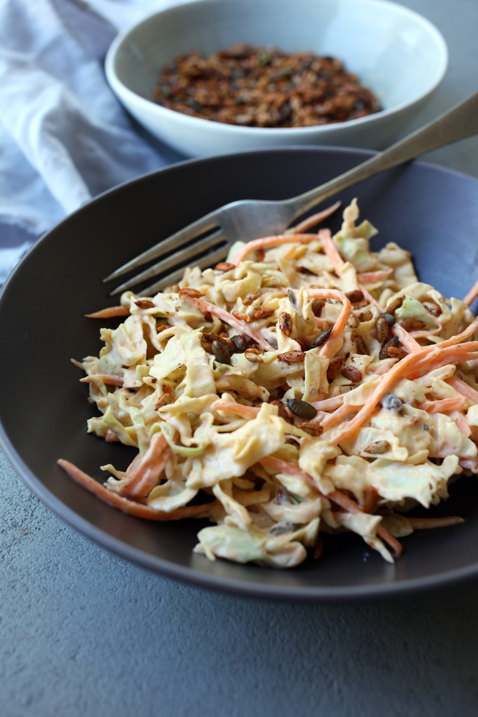 Curry Coleslaw with Spicy Seeds